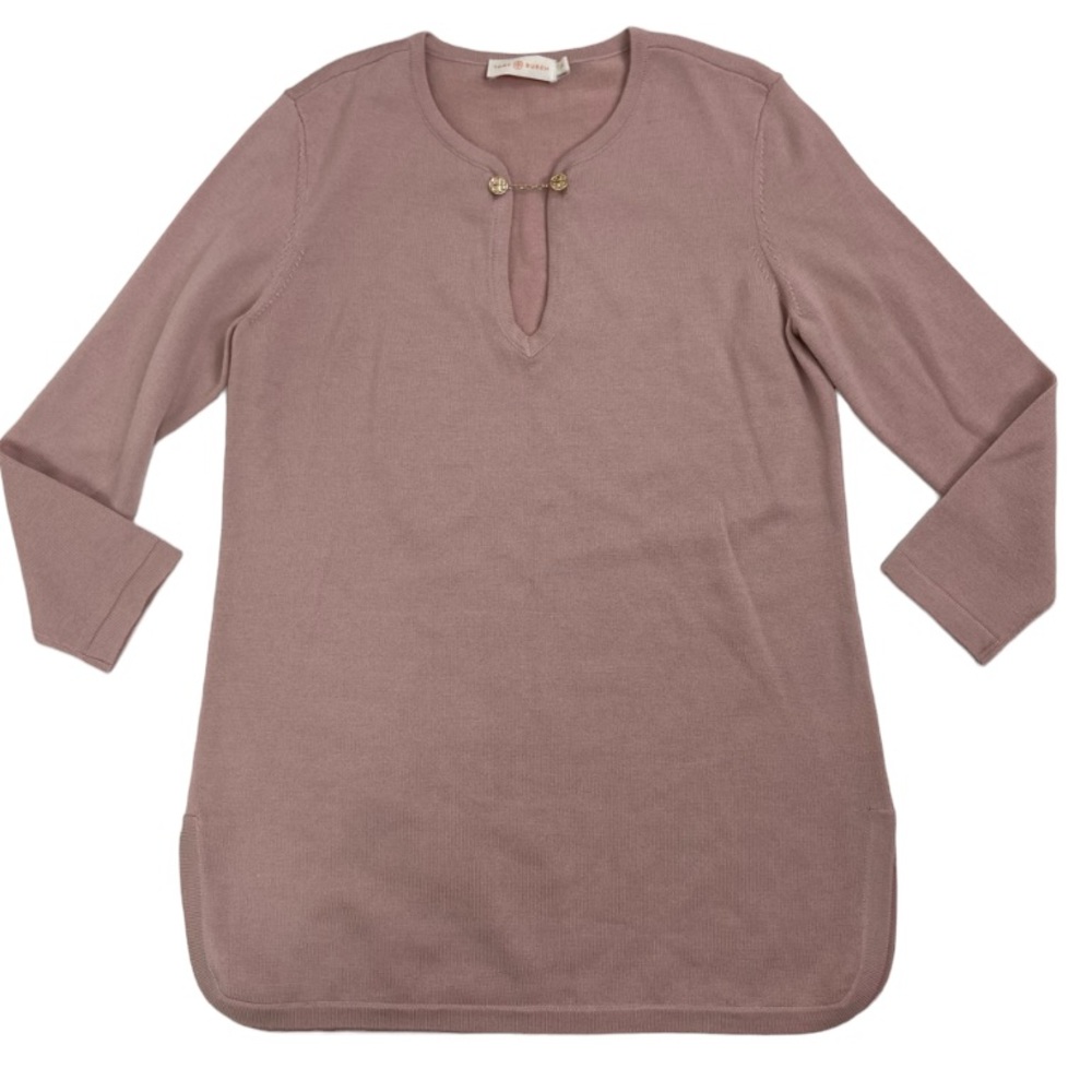 Tory Burch Hillary tunic gold button Indian rose. Size Small